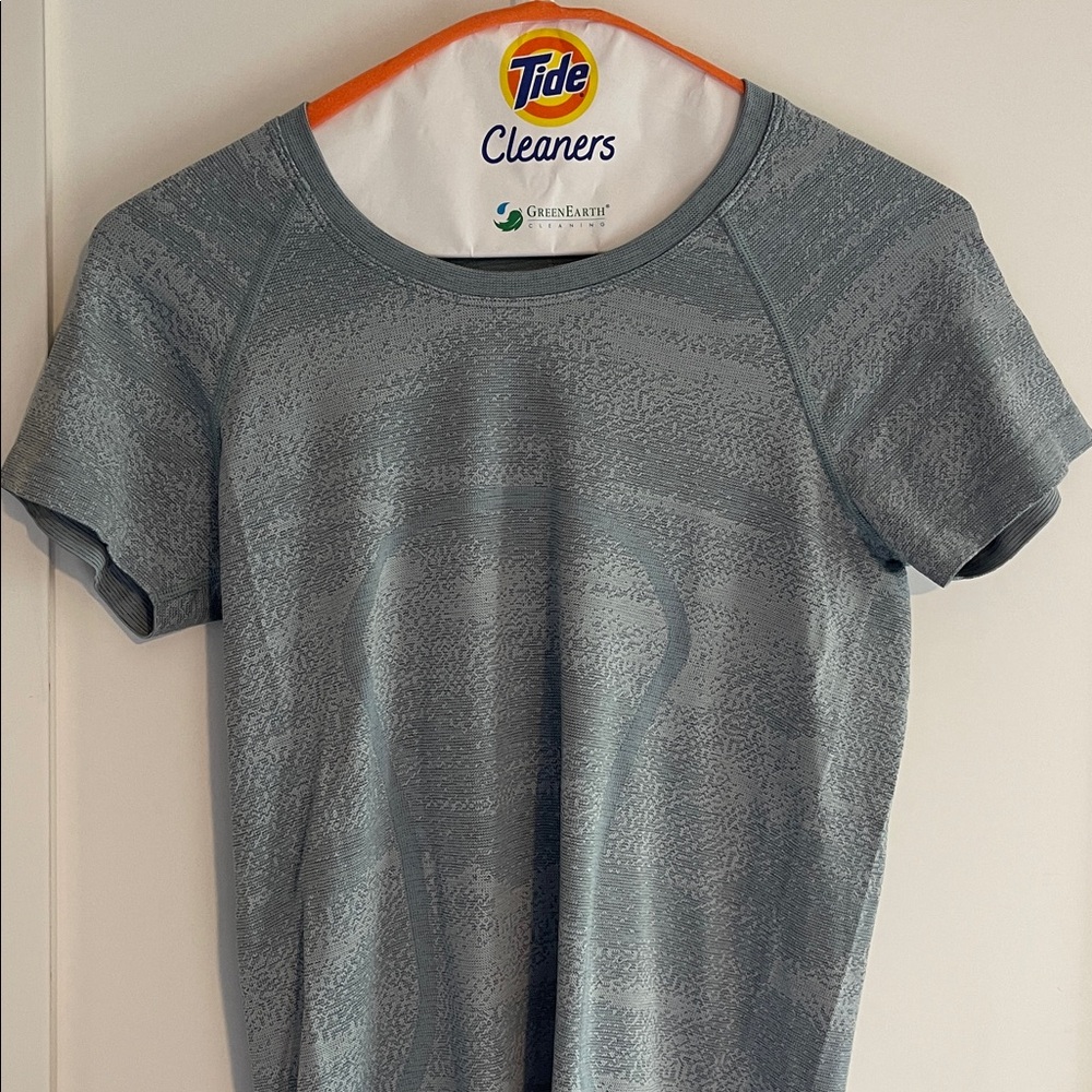 Heather Blue Lululemon Swift Stride Hip Length Athletic Short Sleeve